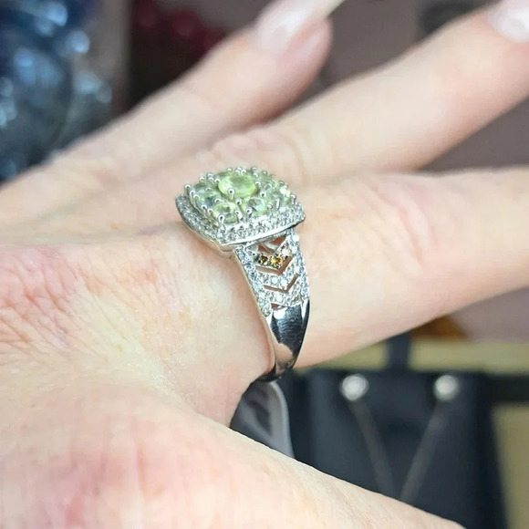 *RARE* Chrysoberyl & Natural White Zircon, Brown Zircon Ring - Picture 4 of 7